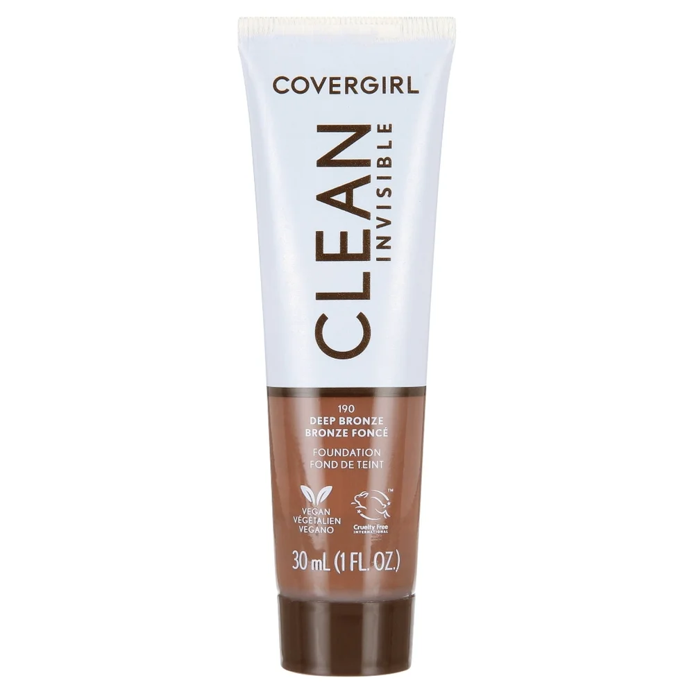 5 x Covergirl Clean Invisible Foundation, 190 Deep Bronze, 1 fl oz